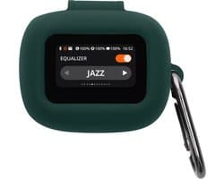 kwmobile cover voor oordopjes case - geschikt voor JBL Live Flex 3 / Live Buds 3 / Live Beam 3 - Trendy beschermhoes draadloze oordopjes in donkergroen