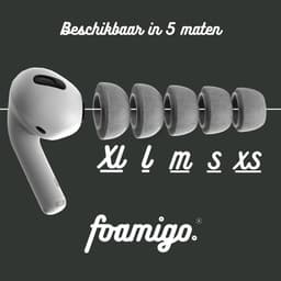 Foam eartips geschikt voor Airpods Pro (2) - licht grijs - 6× Medium - zachte memory foam opzet oortjes - foamigo® — thumbnail 5