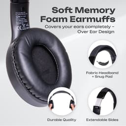 PowerLocus P19 Bluetooth Koptelefoon - Koptelefoon Draadloos - tot 70 Uur Speeltijd en met Aux Kabel - Over Ear Hoofdtelefoon - 3 EQ-Modi - Met Draagtas – Zwart — thumbnail 3