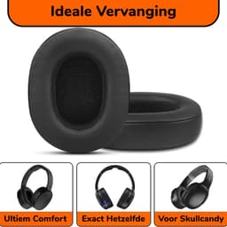 Vervangende Phreeze Oorkussens - Geschikt voor Skullcandy Crusher 3.0 / 2.0 / 360 / EVO / ANC, Hesh 3, Venue Wireless - Zwart — thumbnail 2