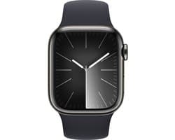 Apple Watch Series 9 - GPS + Cellular - 41mm - Graphite Stainless Steel Case with Midnight Sport Band - S/M
