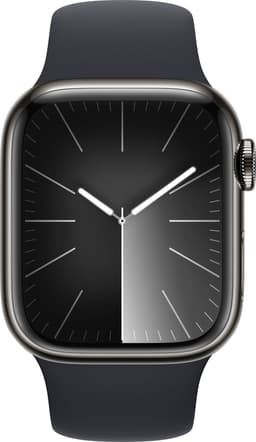 Apple Watch Series 9 - GPS + Cellular - 41mm - Graphite Stainless Steel Case with Midnight Sport Band - S/M — thumbnail 1