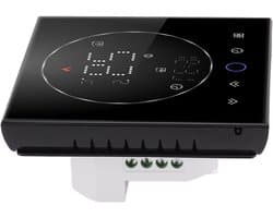 Slimme Thermostaat - Wifi Thermostaat - Energie Besparen - Programmeerbare Instellingen - 86mm Inbouwdoos - Zwart
