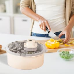 Fruitreiniger Groenteschaal - Draaidroger Salade - Groenten Fruit Wassen - Handmatig Elektrisch - 33 cm Diameter - Wit — thumbnail 3