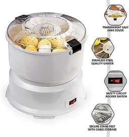 Elektrische Aardappelschiller - Groentesnijder Automatisch - Efficiënt Koken - Draaibare Veiligheidsvergrendeling - 1 kg Capaciteit - Wit — thumbnail 4