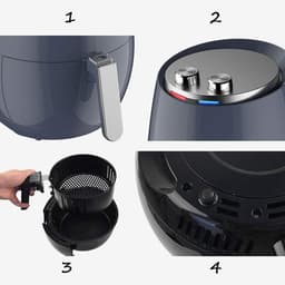 Heteluchtfriteuse - Olievrije Friteuse - Gezond Koken - Instelbare Temperatuur - 36 Liter - Zwart — thumbnail 5