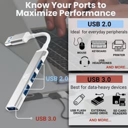 USB A Multi-Poort Extender - USB Hub - Extra Poorten Toevoegen - Hoge Snelheid 5Gbps - 4 Poorten - Zwart — thumbnail 3