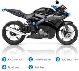 Dailygoody Motorfiets Dash Cam - 1080P HD - Waterdicht - 2 Inch Scherm - Loop Recording - Geschikt voor alle motorfietsen - Zwart — thumbnail 5