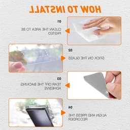 24 Zelfklevende Pads en Films voor Dashcam, 12 Stuks 5 x 3 cm en 12 Stuks 8 x 8 cm, Extra Sterke Hechting voor Veiligheid en Stabiliteit van Dashcams — thumbnail 3