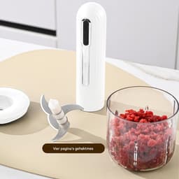 Kleine Elektrische Hakker - Keukenmachine Knoflook - Snel Ingrediënten Snijden - USB-oplaadbaar Draadloos - 400 ml - Wit — thumbnail 4