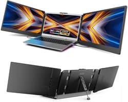 MIRA® Professionele Portable Monitor Pro 2024 - Inclusief Beschermhoes en Kabels - Krachtige Laptop Scherm Uitbreider - Zwart - 36cm x 21cm x 4cm
