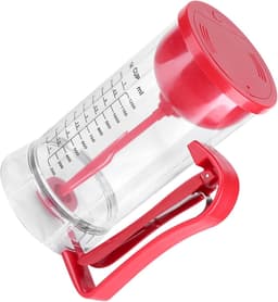 Deegmixer Dispenser - Beslagmaker Beslagverdeler - Bakken Maken - Automatisch Mengen - 1200 ml Inhoud - Transparant Rood — thumbnail 4