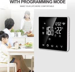 Slimme Thermostaat - WIFI Thermostaat Programmeerbaar - Verwarming Regelen - Nauwkeurige Temperatuur - 86 x 86 mm - Wit — thumbnail 4