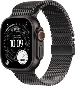 Apple Watch Ultra 3 Cellular 49mm Black Titanium Case with Black Titanium Milanese Loop - Small — thumbnail 1