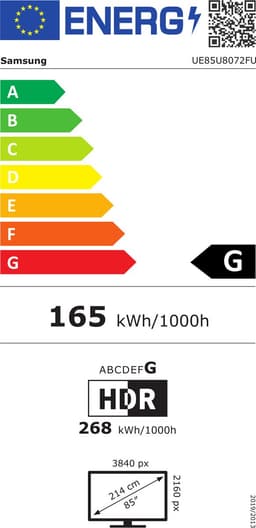 Samsung UE85U8072F - 85 inch - 4K LED - 2025 - Buitenlands model — thumbnail 2