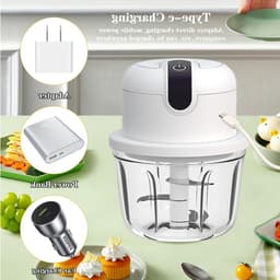 Elektrische mini-uienhakmolen - Elektrische keukenhakmolen 350 ml, USB-oplaadbaar, draadloos, kleine uienhakmolen, geschikt voor uien, fruit, noten, vlees, knoflook — thumbnail 5