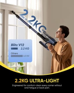 Vactidy Blitz V12 - Draadloze steelstofzuiger - 120 AW, 70 kPa, 600 W - Gebruiksduur 55 min - LED-display - Stofreservoir van 1 liter — thumbnail 2