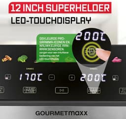 Heteluchtfriteuse - Dubbele Kamer - Gezond Koken - Vario Kamer Technologie - 10 Liter Capaciteit - Zwart — thumbnail 5