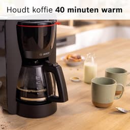 Filterkoffiezetapparaat met uitneembaar waterreservoir, DripStop en automatische uitschakeling – 1,25 Liter Glazen Kan Zwart — thumbnail 2