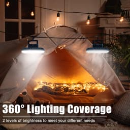 USB Oplaadbare Camping Ventilator met LED Lantaarn - Waterbestendig - Met Ophanghaak en Magneet - Multifunctioneel Noodaccessoire - Geschikt voor Binnen, Buiten, Wandelen en Noodsituaties — thumbnail 4