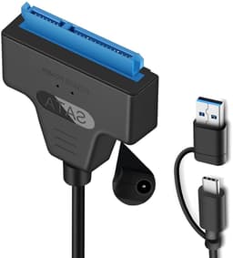USB 3.0 naar SATA Kabel Adapter voor 2.5" HDD en SSD, 2-in-1 USB C/3.0 Hard Drive Verbinding, Snelle Gegevensoverdracht en Compatibiliteit — thumbnail 1