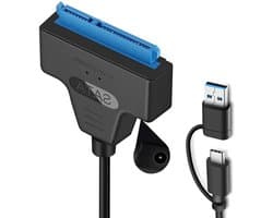 USB 3.0 naar SATA Kabel Adapter voor 2.5" HDD en SSD, 2-in-1 USB C/3.0 Hard Drive Verbinding, Snelle Gegevensoverdracht en Compatibiliteit
