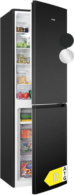 Bomann KG 7360 – No-Frost Koel- vriescombinatie – 247 Liter – 181 cm hoog – Energieklasse D – Dark Inox Look — thumbnail 1