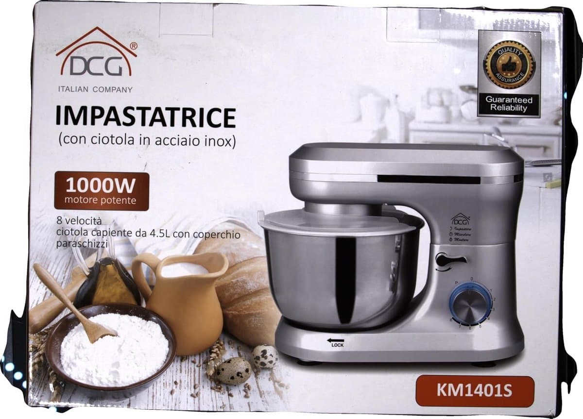 Keukenmachine - Mixer Standmixer - Bakken en Koken - 6 Snelheden - 4 Liter - Zilver — afbeelding 1