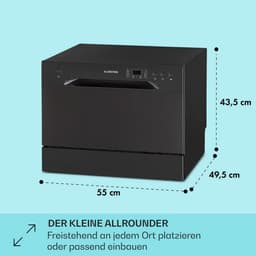 Mini Vaatwasser - Kleine Afwasser - Snel Vaat Wassen - Zes Programma's - Voor 6 Couverts - Antraciet — thumbnail 4