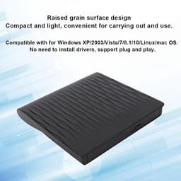 Externe CD DVD Drive - Draagbare Brander - Data Archiveren - USB 3.0 Snelheid - Compact Ontwerp - Zwart — thumbnail 3