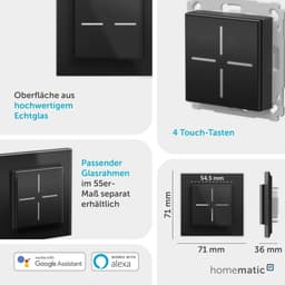 Slimme Thermostaat - App Gestuurd - Comfort Regelen - Real Glas - Digitaal - Zwart — thumbnail 4