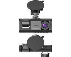 Driecamera-dashcam - WiFi - 170° groothoek - drie camera's (voor, binnen en achter) - Full HD - 2-inch scherm - nachtzicht en botsingsdetectie - cyclische opname - achteruitrijbeeld