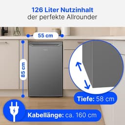 Koelkast zonder vriesvak - Kleine koelkast - Voedsel bewaren - Stille werking 35 dB - 85 cm hoog - Roestvrij staal — thumbnail 3