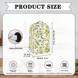 Keuken Apparaat Hoes - Beschermhoes Blender - Apparaat Beschermen - Spatbestendig Materiaal - 24 x 185 x 405 cm - Citroenblad — thumbnail 2