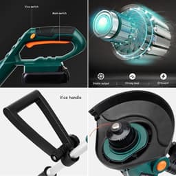 Handgrasmaaier - Tuinmaaier - Kleine gazons onderhouden - Oplaadbaar en draagbaar - Compact formaat - Groen — thumbnail 3