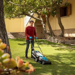 Elektrische Grasmaaier - Loopmaaier - Gazon Onderhoud - 3-in-1 Mulchfunctie - 36 cm Maaibreedte - Grijs Blauw — thumbnail 5