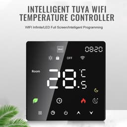 Slimme Thermostaat - Kamerthermostaat Verwarming - Vloerverwarming Bediening - WiFi Spraakbesturing - 86x86x40 mm - Zwart — thumbnail 3