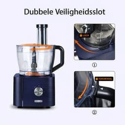 Celestul Keukenmachine - 1300W - Keukenrobot – Foodprocessor - 3.2L - Mengkom - Incl. Vleesmolen, Blender en extra 11 Accessoires - Zwart — thumbnail 5