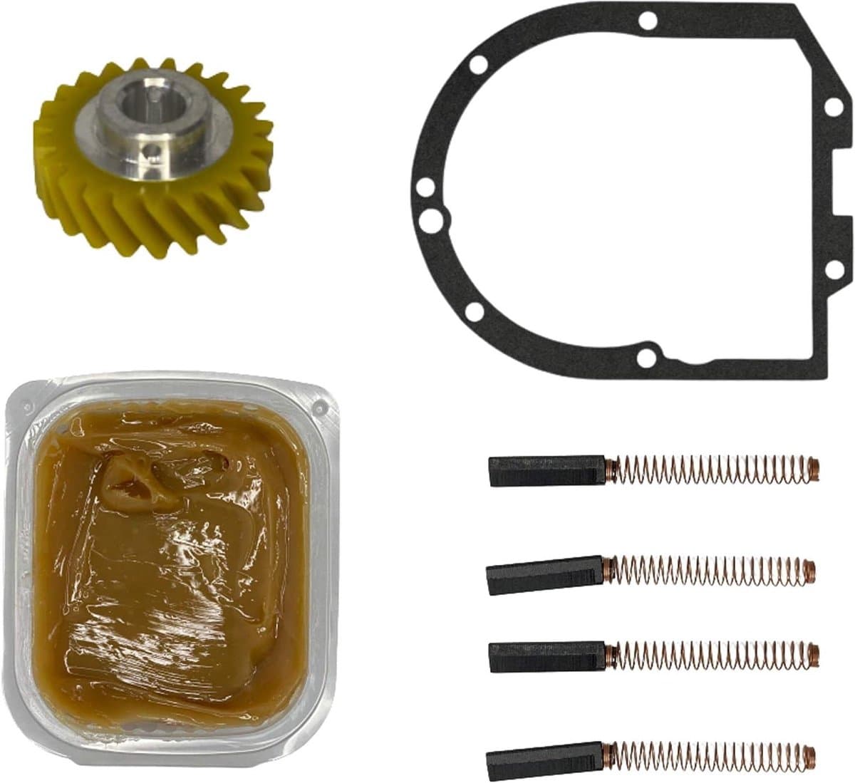 Reparatieset Keukenmachine - Onderdelen Set - Apparaat Repareren - Voedselveilig Vet - 4 Motorkooltjes - Zwart — afbeelding 1