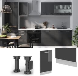 Onderkast Vaatwasser Paneel Hoogglans Antraciet 45 cm - Modulair Keukensysteem — thumbnail 3