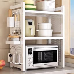 Magnetron Rack - Keuken Plank - Keuken Opslag - Verstelbaar 3-Tier - 51cm - Wit — thumbnail 1