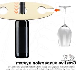 Houten wijn glas houders voor buiten, perfect voor picknicks, inclusief 8 glazen voor wijnliefhebbers om van hun wijn te genieten — thumbnail 3