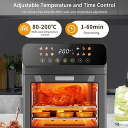 Heteluchtoven - Airfryer Broodrooster - Gezond Koken - Grote Capaciteit - 12 Liter - Wit — thumbnail 2