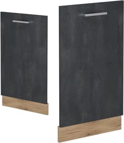 Vaatwasserpaneel voor Geïntegreerde Afwasmachine - 45 cm Breed - Zwart Beton Look — thumbnail 4