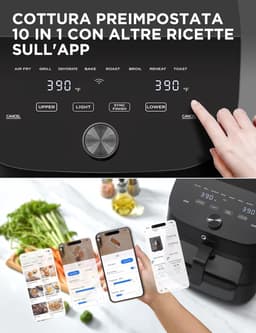 Verticale Airfryer - Dubbele Zone - Veelzijdig Koken - App Bediening - 11 Liter - Zwart — thumbnail 5