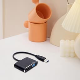 USB naar HD Adapter - Monitor Kabel - Beeld Overzetten - Plug and Play - 1920x1080 Resolutie - Zwart — thumbnail 3