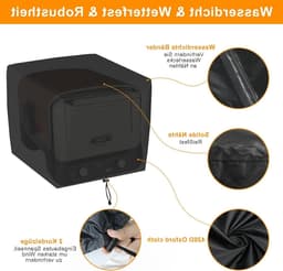 Hoge kwaliteit waterdichte en weerbestendige pizzaoven hoes voor buitengebruik, 52 x 50 x 43 cm, zwart, ideaal voor bescherming en duurzaamheid — thumbnail 2