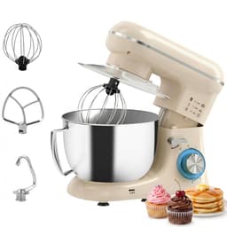 Keukenmachine 1300W - Keukenrobot - 4.5L - Foodprocessor met 6 - standen - Mixer met Mengkom - BPA-vrij - Keukenmixer - 3 Accessoires - Beige — thumbnail 1
