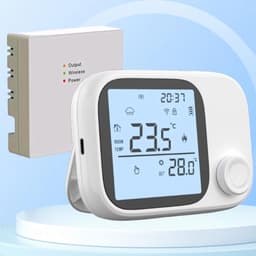 Slimme Thermostaat - Temperatuurregelaar Wifi - Energie Besparen - App en Spraakbesturing - 8.6x8.6x3cm - Wit — thumbnail 3