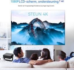 Xnano HM102 Mini Beamer-Thuisbioscoop -Projector 1080P HDR - Beamer met Android 13, 300 ANSI Lumen, 120Hz, 4K Ondersteuning - USB, HDMI, 2GB RAM, 16GB Opslag - -Compact en Draagbaar- Zwart — thumbnail 5